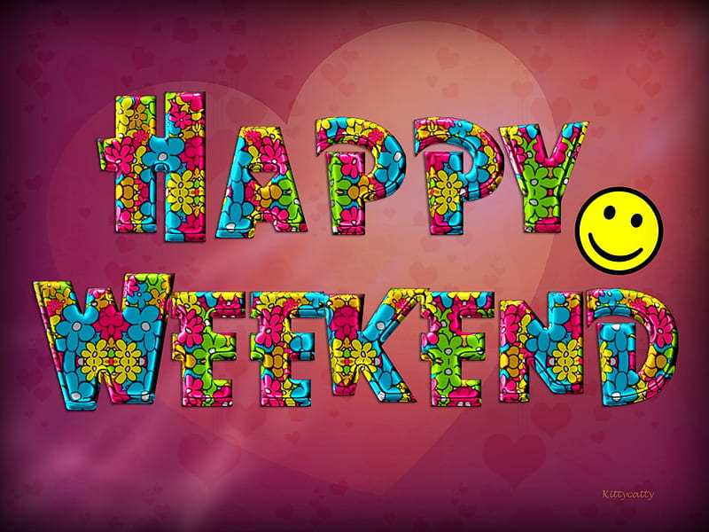 Happy Weekend Card , happy weekend card, smiley, heart, weekend, happy, card, friends, HD wallpaper