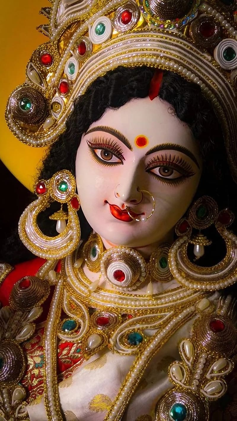 Durga Ji Ke, Sculpture, durga maa sculpture, hindu goddess, bhakti, devotional, HD phone wallpaper