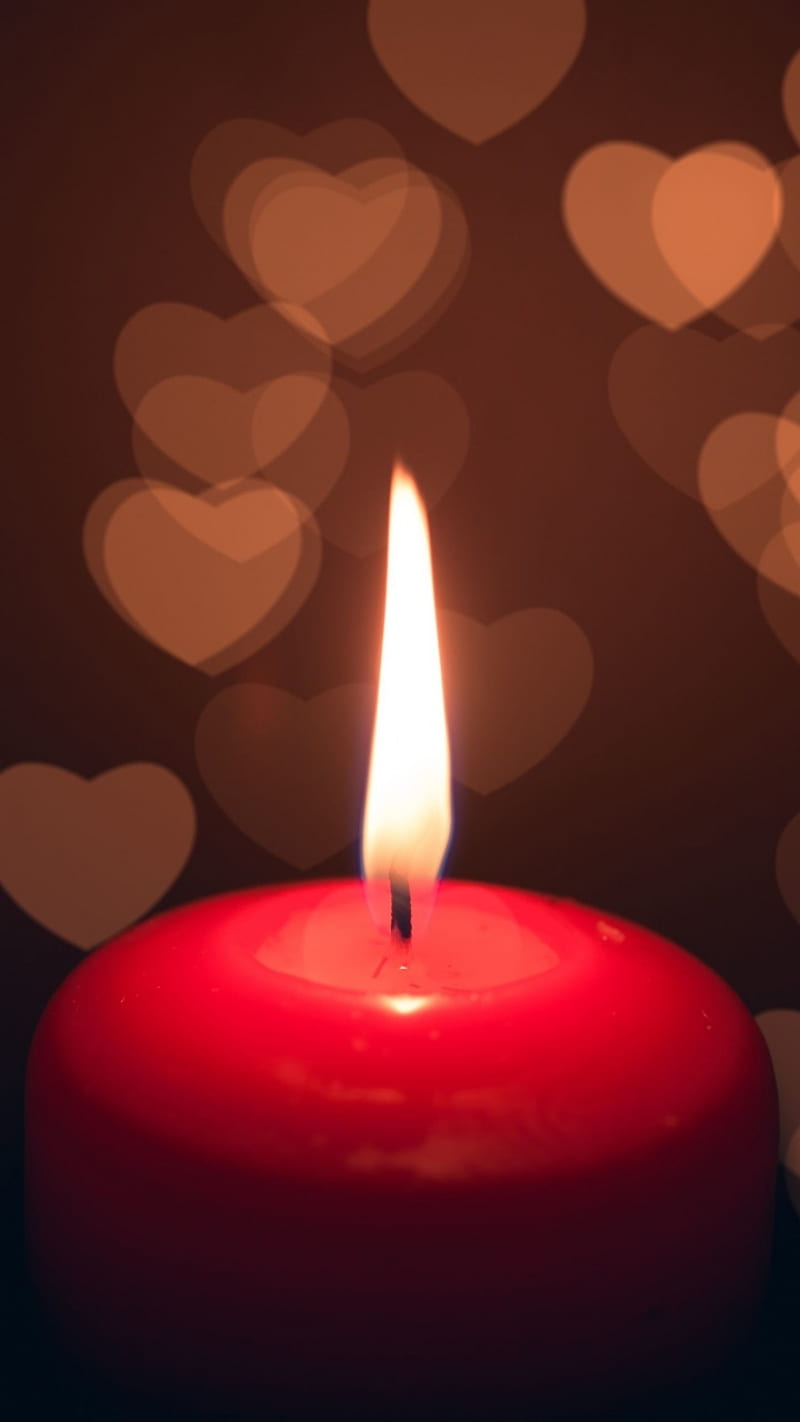 candle heart, love, HD phone wallpaper