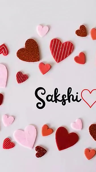 HD wallpaper sakshi name tiny hearts pink heart thumbnail