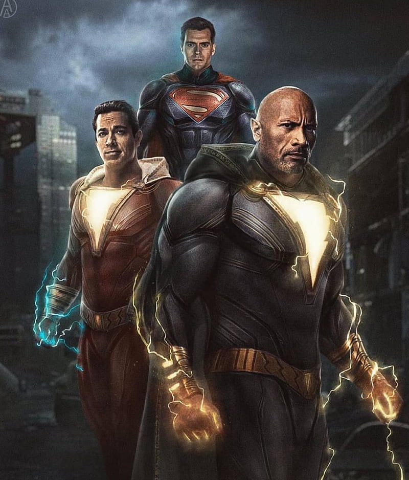 3 DC Powerhouses, batson, billy, black adam, clark, greek, hero, kent, shazam, super, superman, HD phone wallpaper