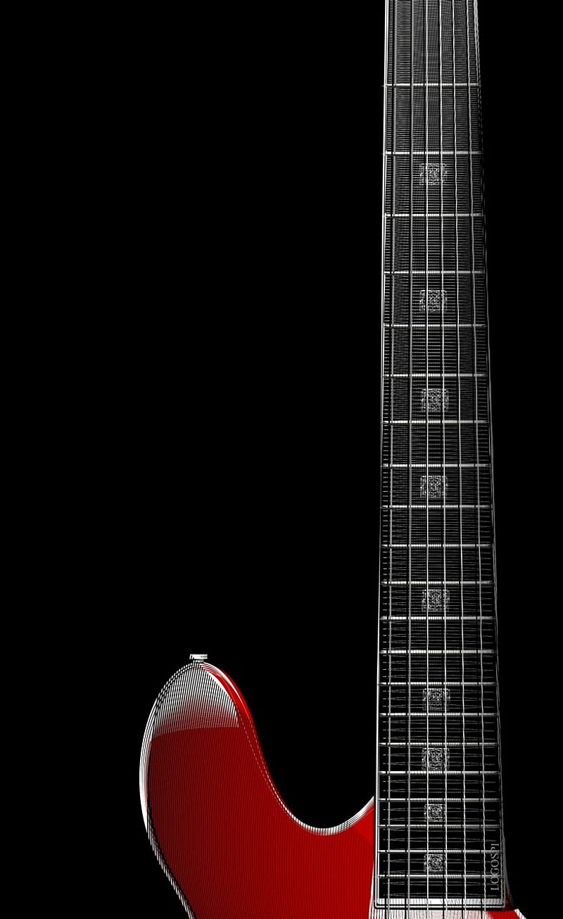 Guitar, black, electric, guitars, instruments, musical, red, rock, HD phone wallpaper