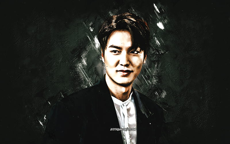 Lee Min-ho, South Korean actor, portrait, stone gray background, South Korean singer, Lee Min Ho, HD wallpaper