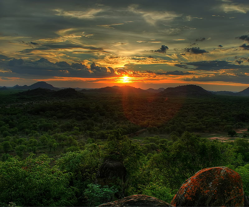 African Sunset, afrika, HD wallpaper