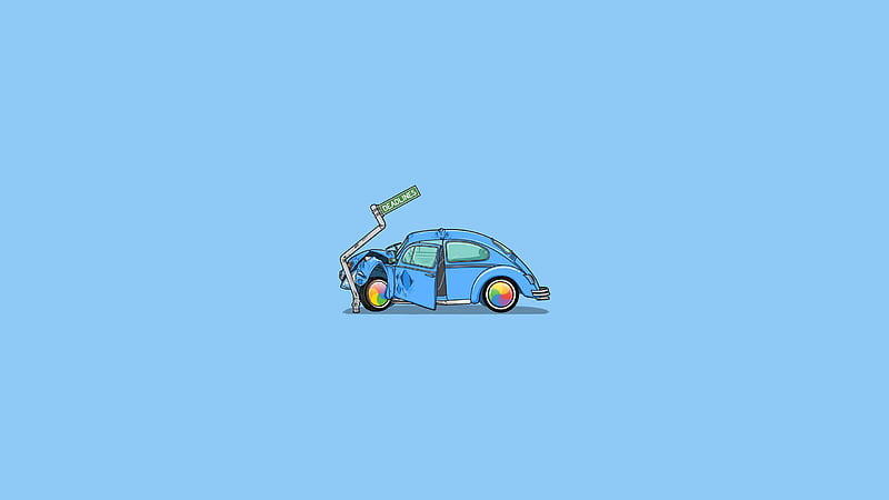 Crash Car Minimalism, minimalism, carros, artist, digital-art, HD wallpaper  | Peakpx