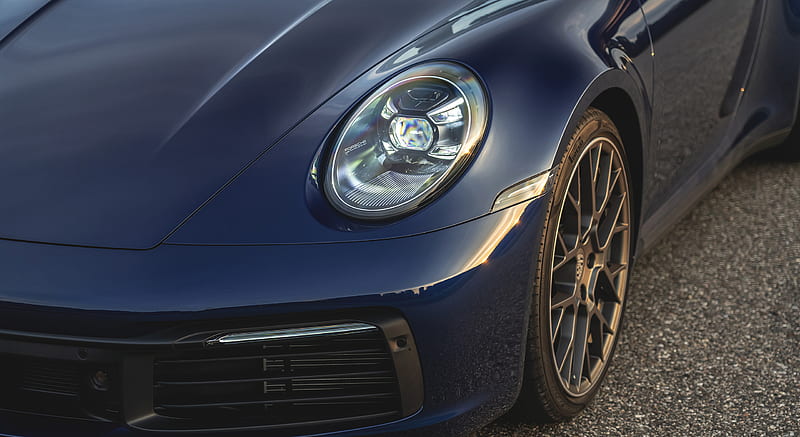 2021 Porsche 911 Targa 4 (Color: Gentian Blue) - Headlight , car, HD wallpaper