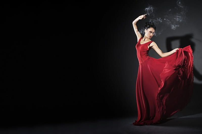 Passion, red, dress, woman, dancer, HD wallpaper | Peakpx