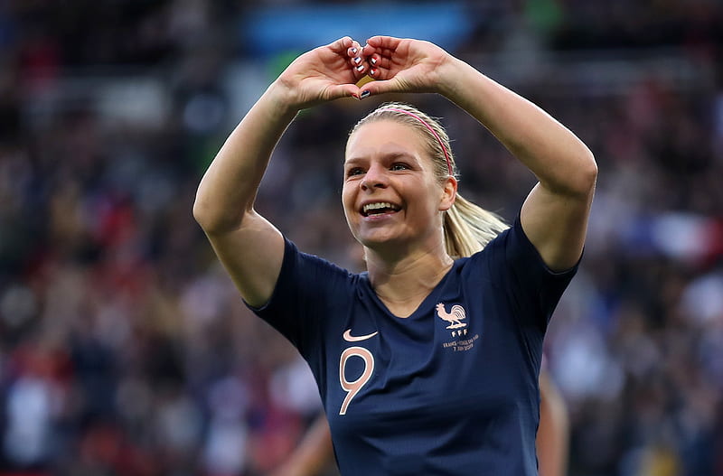 Eugénie Le Sommer, football, eugenie le sommer, player, french, france, HD wallpaper