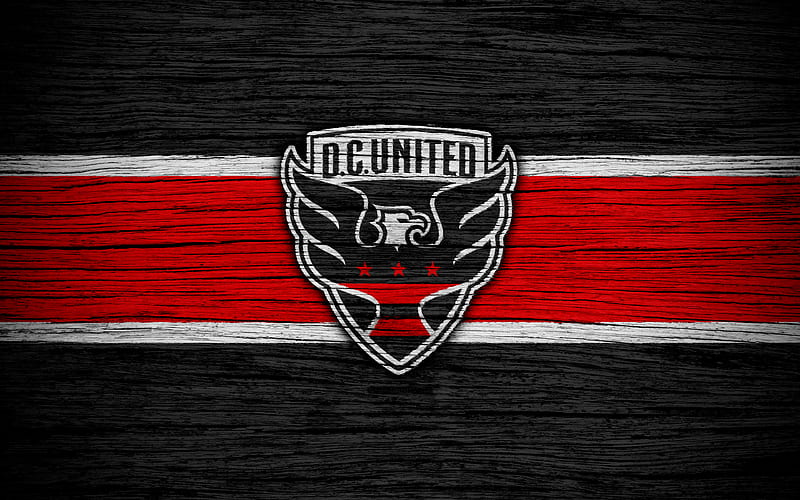 DC United MLS, wooden texture, Eastern Conference, football club, USA, DC United FC, soccer, logo, FC DC United, HD wallpaper