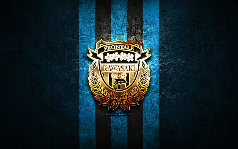 Kawasaki Frontale Fc Golden Logo J1 League Blue Metal Background Football Hd Wallpaper Peakpx