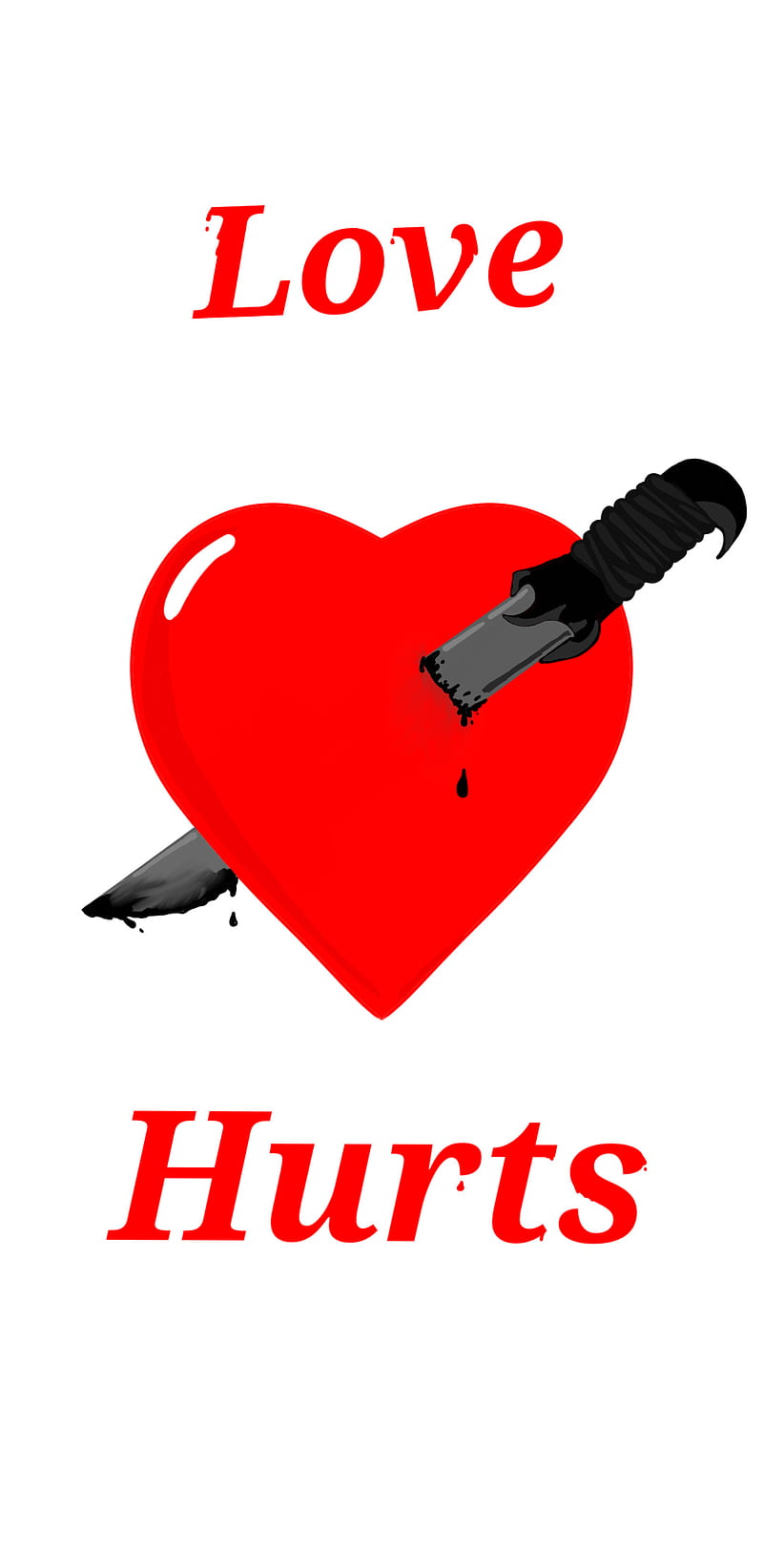 Love Hurts, art, black, dark, heartbroken, knife, red, sad, HD phone wallpaper