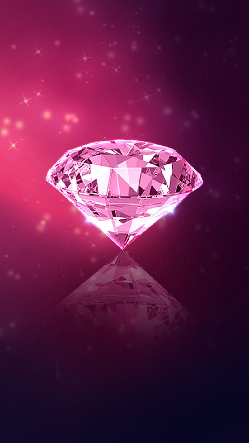 Free Abstract Geometric Pink Diamond Mobile Wallpaper template