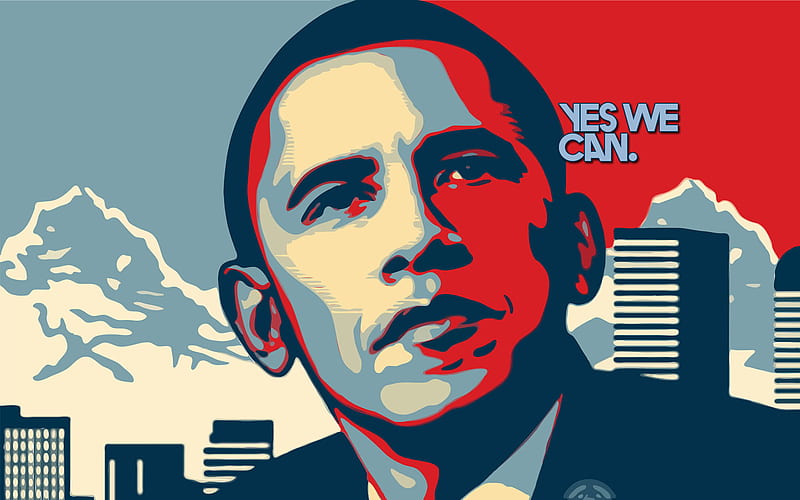 Yes We Can!, change, barack, states, united, black, president, obama, us, HD wallpaper