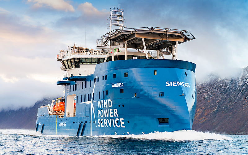 Siemens Windea, sea, SOV, Service Operation Vessel, WINDEA La Cour, Siemens, HD wallpaper