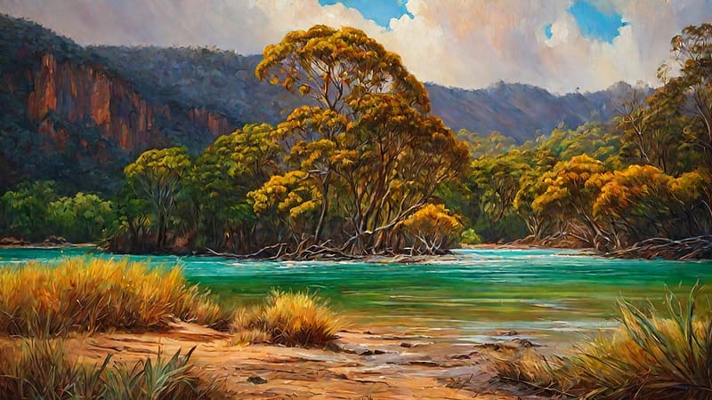 Kimberley Ranges, kimberley, ranges, tree, lake, HD wallpaper