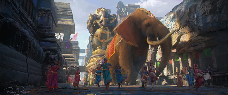 Fantasy, Statue, Ganesh , Mammoth, HD wallpaper