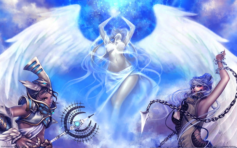 HEAVENLY ANGEL, art, wings, angel, beauty, guardians, HD wallpaper