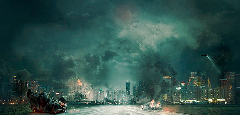 Flecha, fuego, coches, destrucción, ciudad, humo, Fondo de pantalla HD |  Peakpx