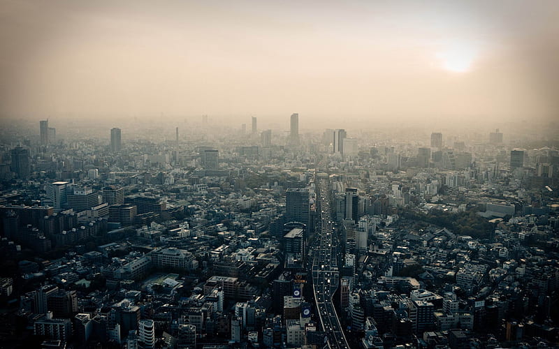 tokyo smog-Japan Landscape, HD wallpaper