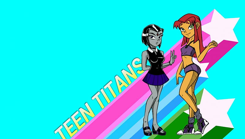 Cute Teen Titan Girls, Pretty, Teen Titans, Comic Books, Raven, cute, DC Comics, TV Series, Starfire, Cartoons, HD wallpaper