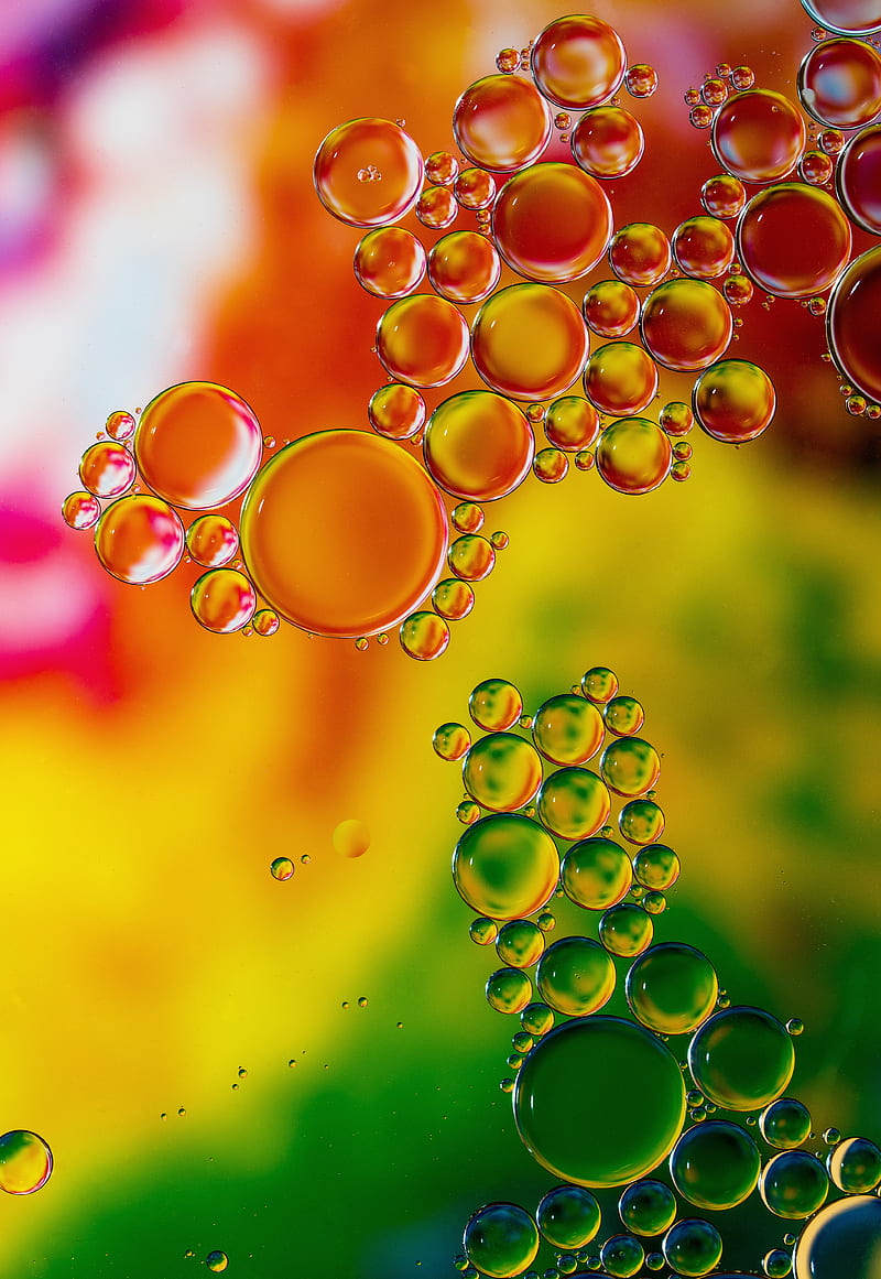bubbles, liquid, transparent, colorful, macro, HD phone wallpaper