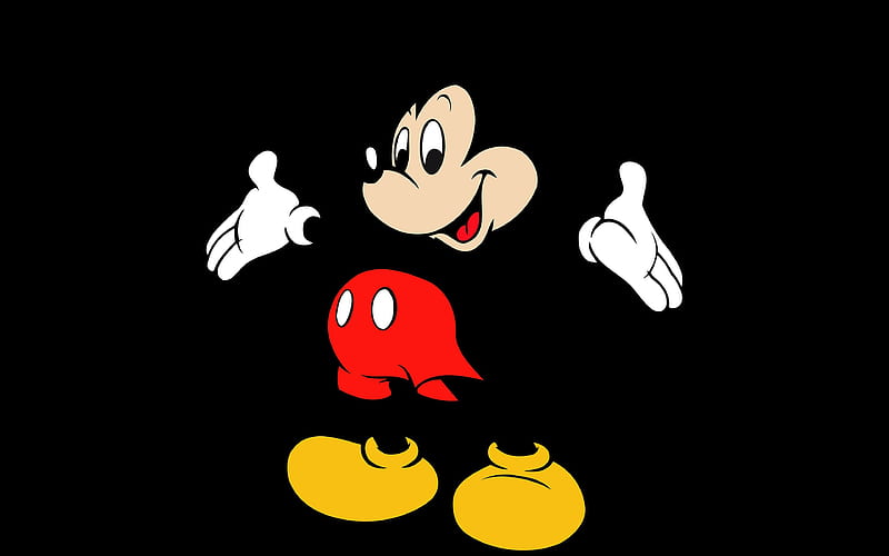 Mickey Mouse minimal, cartoon animal, Disney, HD wallpaper