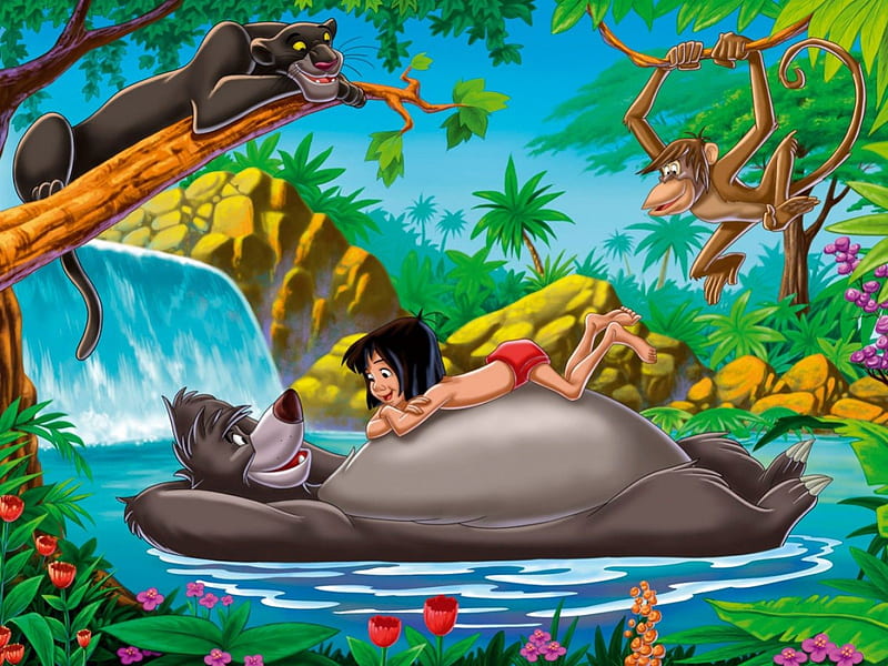 Jungle Book, Disney, Bear, Jungle, Cartoon, The Jungle Book, Mowgli, HD  wallpaper | Peakpx