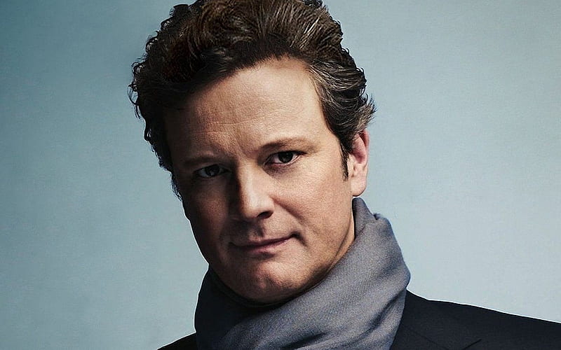 Colin Firth, scarf, face, man, actor, winter, HD wallpaper