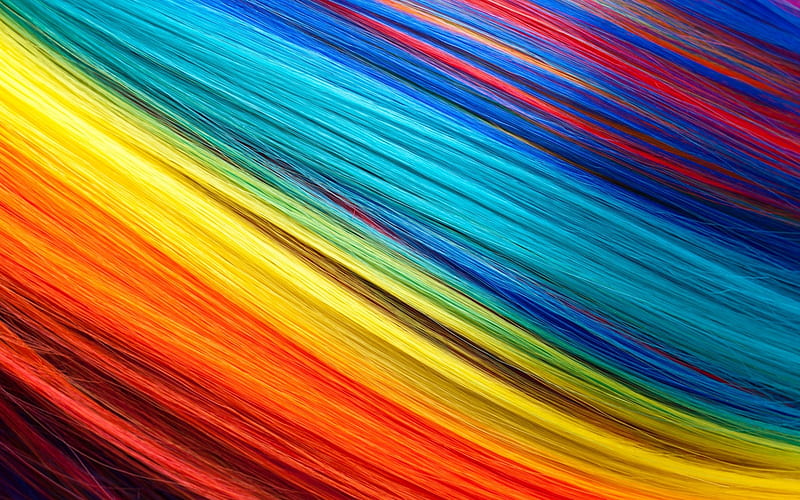 Texture, hair, colorful, rainbow, HD wallpaper