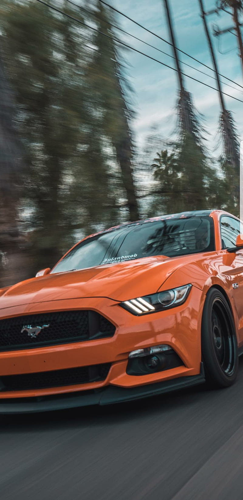 Mustang, orange, HD phone wallpaper