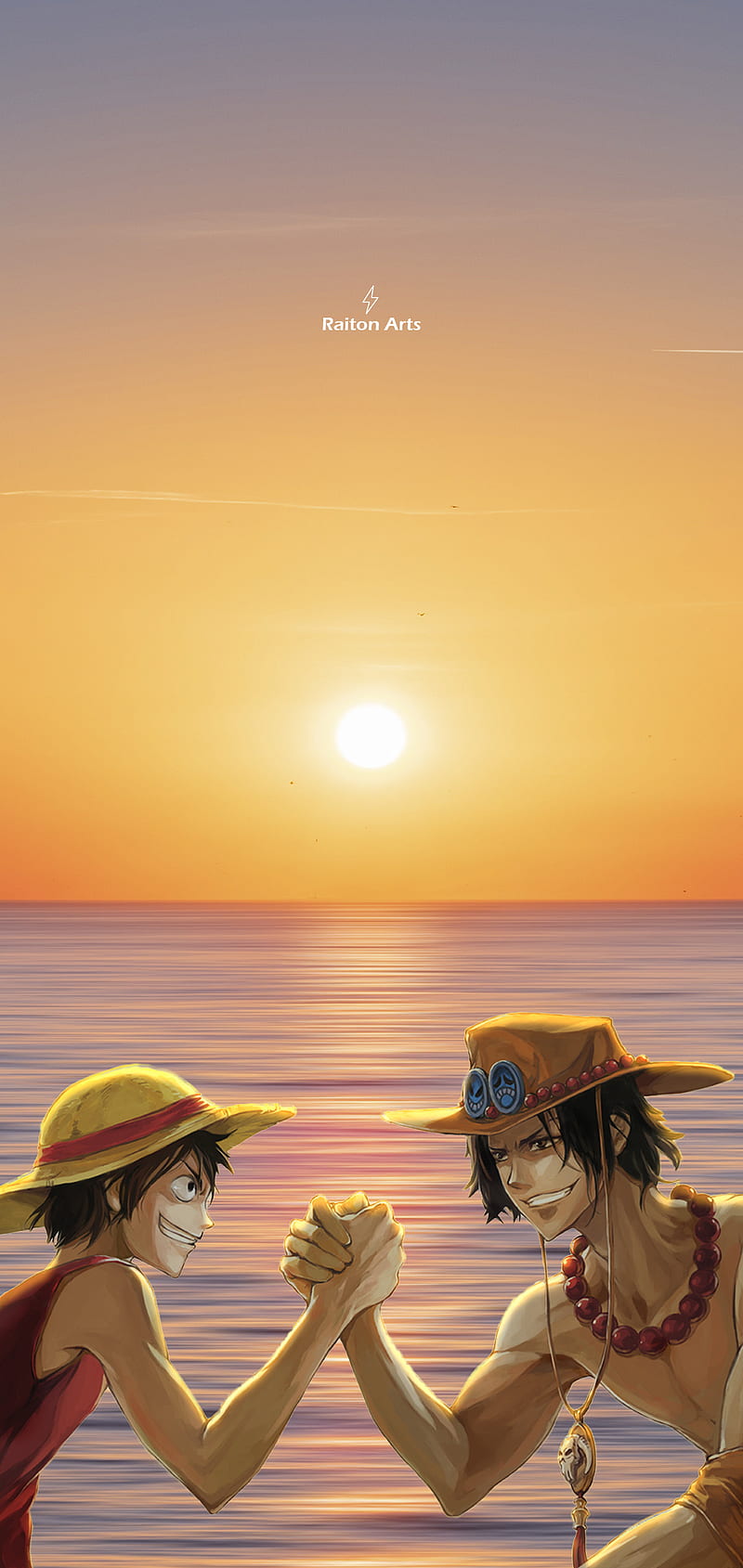 Luffy and Ace, anime, monkey d luffy, mugiwara, one piece, portgas d ace, HD phone wallpaper