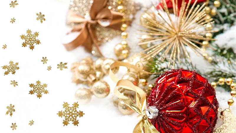 Golden Flakes on Winter, Christmas, Feliz Navidad, winter, gold ...