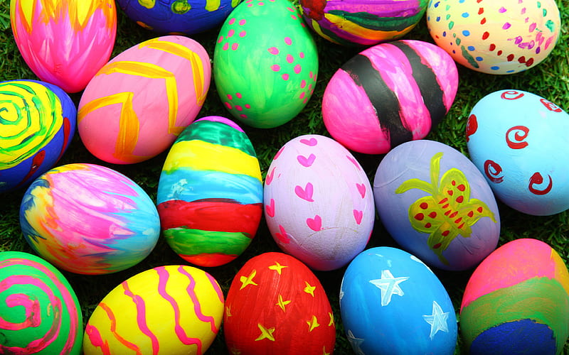 Happy eggs spring, Easter, colorful eggs, easter decoration, Happy Easter, HD wallpaper