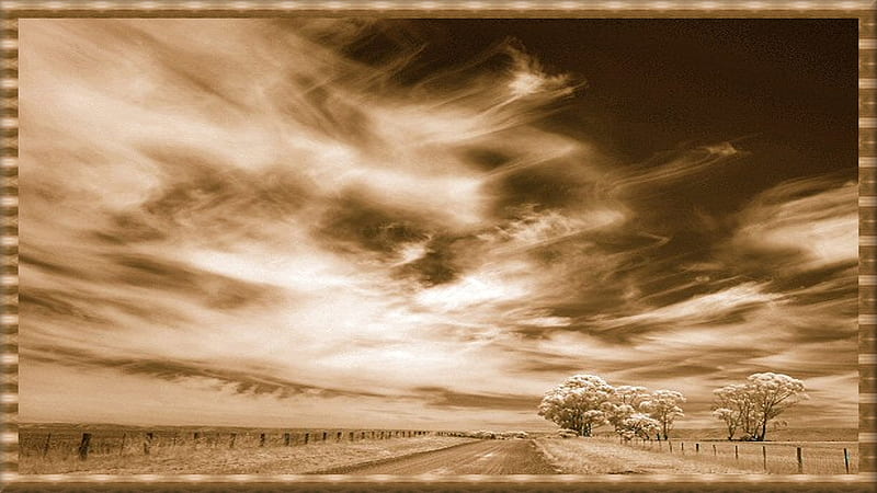 Homeward Bound, sun, song, road, clouds, HD wallpaper