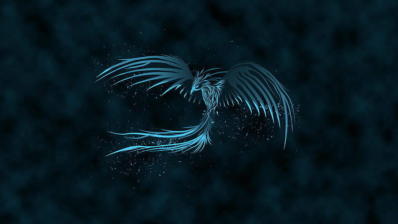 Blue Phoenix Watermark , phoenix, artist, artwork, digital-art, HD wallpaper