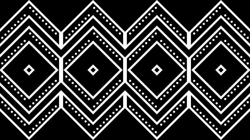 White And Black Pattern Shapes Symmetry Abstract, HD wallpaper | Peakpx