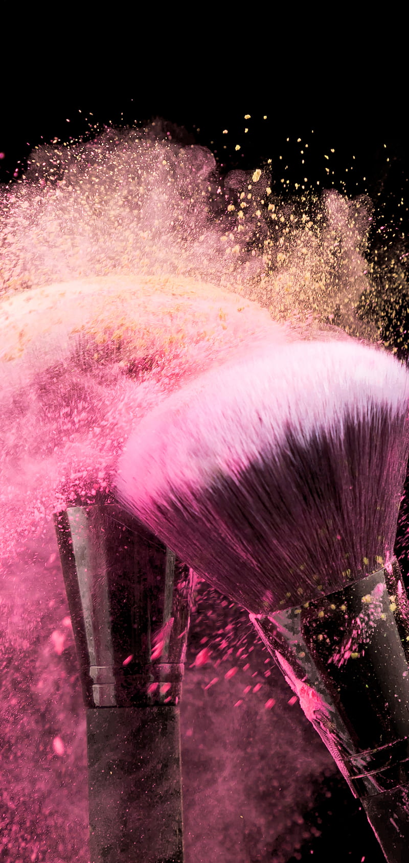 Pink and Beige Brush, Kiss, beauty, black, blush, cosmetics, cosmetology,  eye shadow, HD phone wallpaper | Peakpx