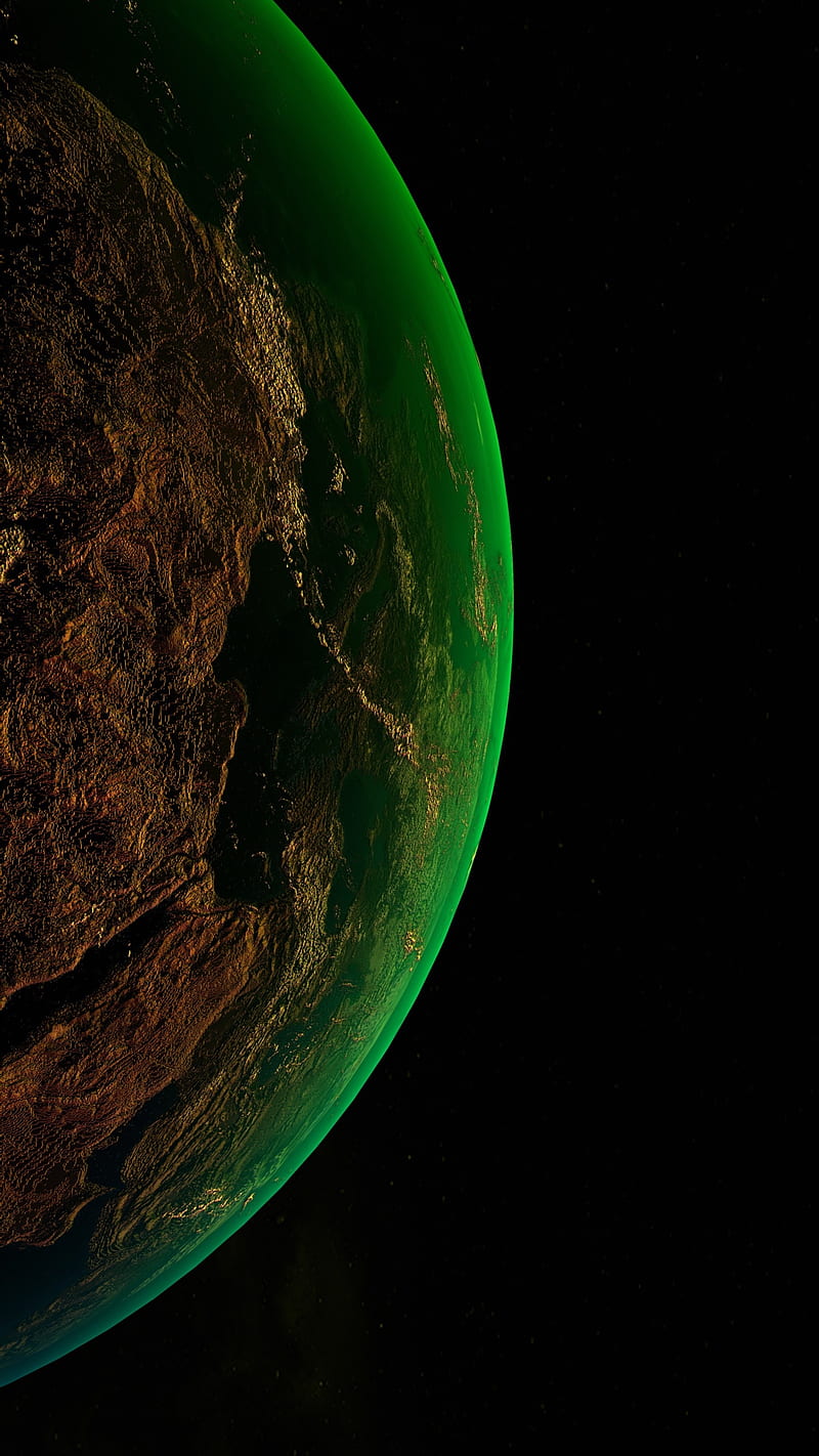 Green Planet , nature, earth, universe, sphere, space, star, background, ios, android, apple, HD phone wallpaper