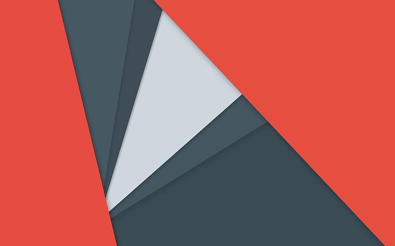 lines, triangle, gray, red, geometry, Android 5, Lollipop, HD wallpaper