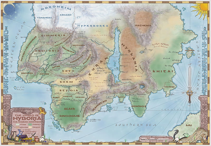 Age of Conan Map, age of conan, xxl, dark age, worldmap, game, conan, map, rpg, HD wallpaper