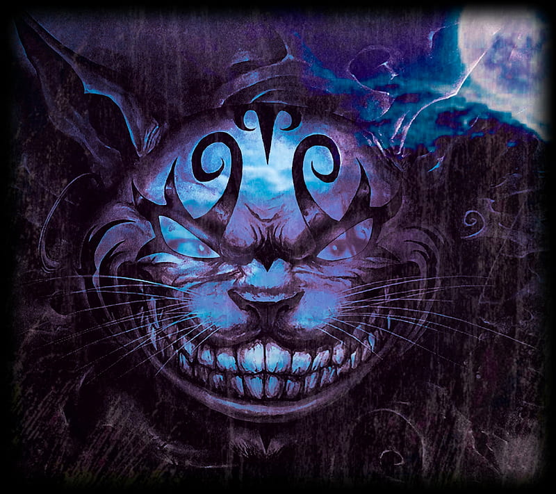 Cheshirecat my eyes, cat, cheshire, grinsekatze, katze, meine augen, HD wallpaper