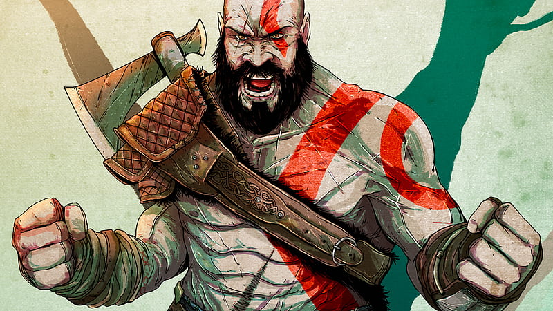 Kratos In God Of War New Art, kratos, god-of-war-4, games, artwork, artist, digital-art, behance, HD wallpaper