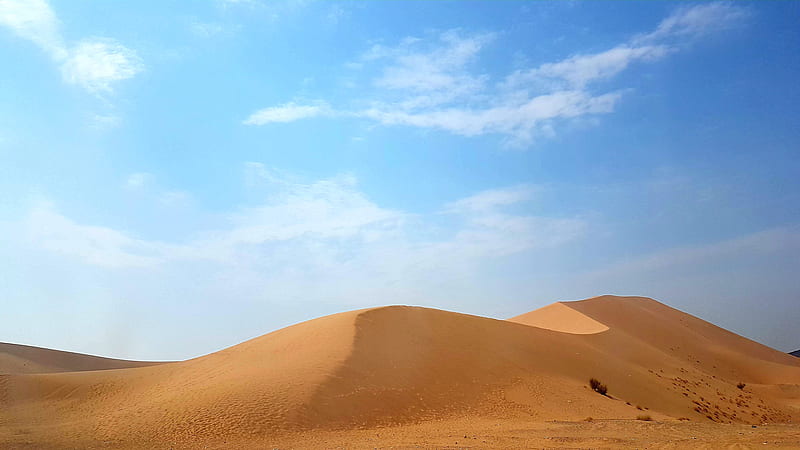 Desert, blue, ksa, landscape, nature, sanddunes, saudi, sky, HD wallpaper
