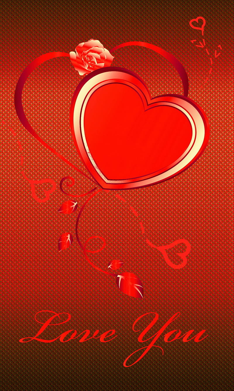 Love You, background, heart, red, HD phone wallpaper | Peakpx