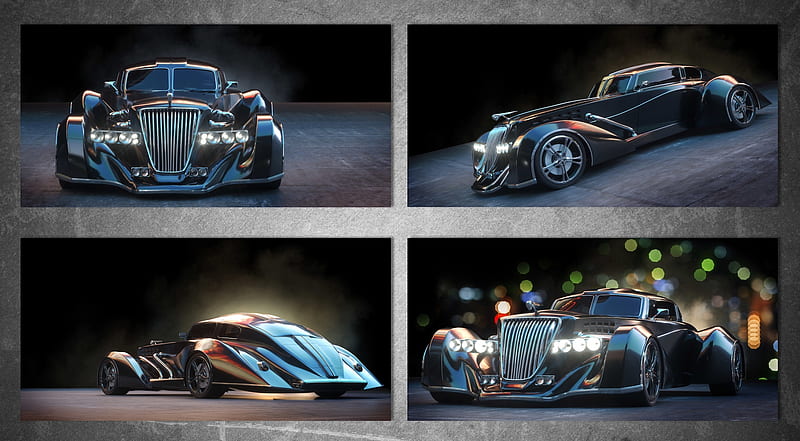 Modern Art Deco Concept Car, retro, graph, car, custom, art deco, HD wallpaper