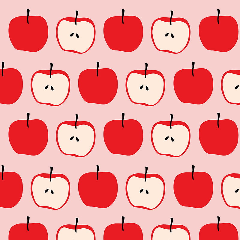 Manzanas, rojo, patrón, fruta, mitades, entero, Fondo de pantalla de  teléfono HD | Peakpx
