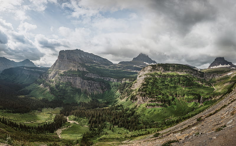 Beautiful View, Glacier National Park,... Ultra, United States, Montana, View, Travel, Nature, bonito, River, Mountains, Amazing, Stream, Rocks, Glacier, panorama, wideangle, nationalpark, tourism, touristattractions, WestGlacier, 16-35mm f/2.8, widefieldofview, HD wallpaper