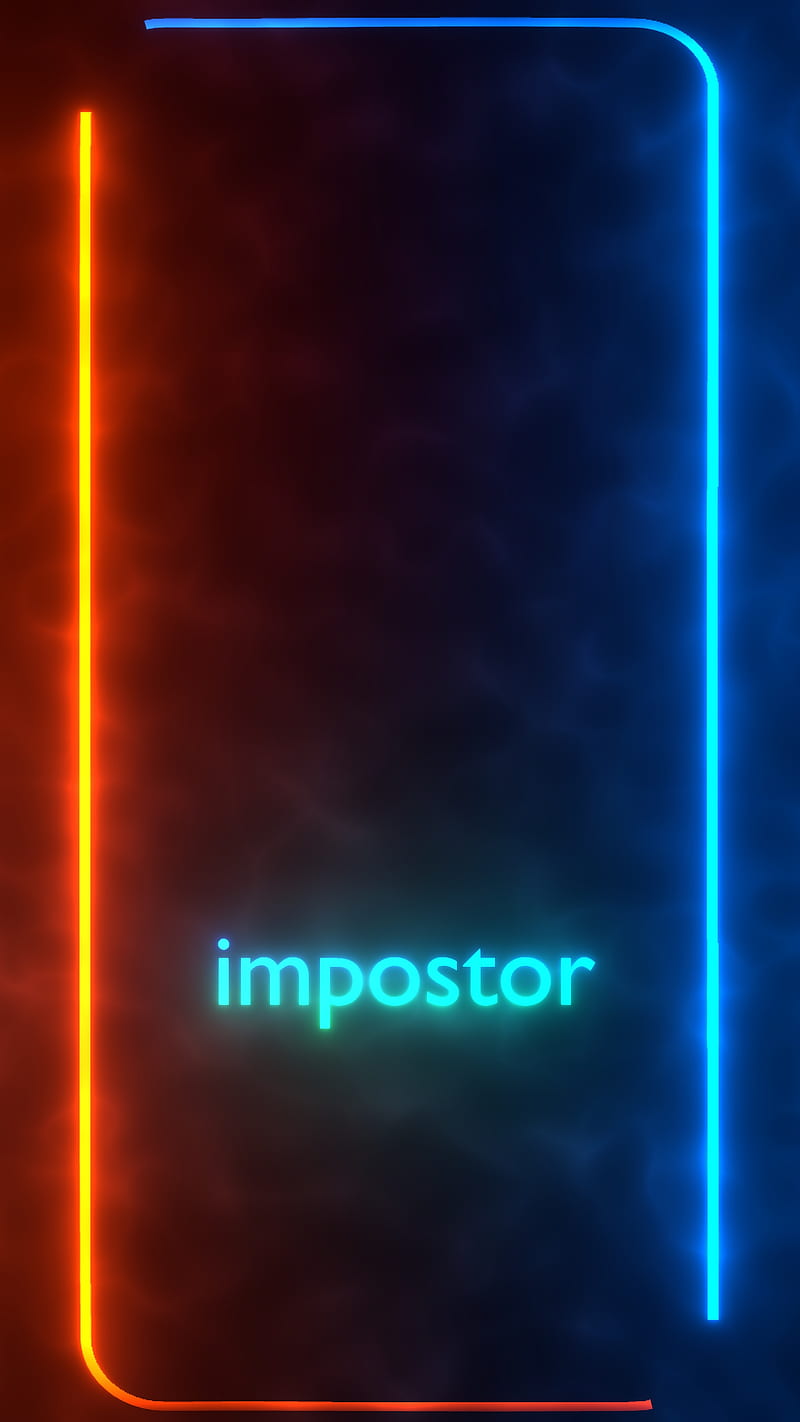 Impostor Long Frame, amoled, among us, among us, black, border, iphone, neon, oneplus, samsung, HD phone wallpaper