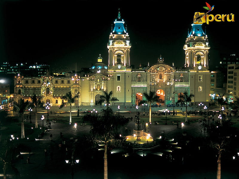 Lima Cathedral - Peru , archietecture, city, tourism, religious, lima, peru, HD wallpaper