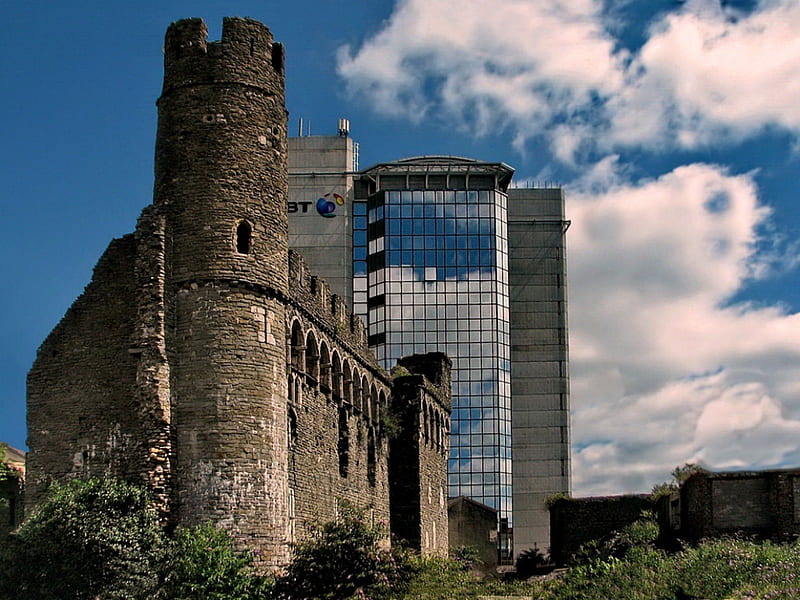 Swansea Castle, Wales, Wales, Highrise, Castle, Medieval, HD wallpaper